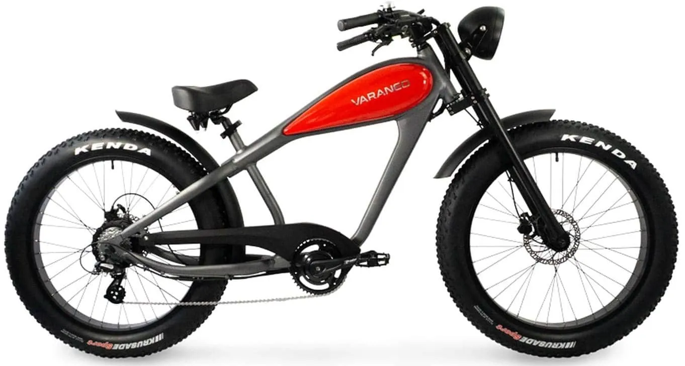 Electric Chopper Bike Fat Bike Varaneo Cafe Racer Red