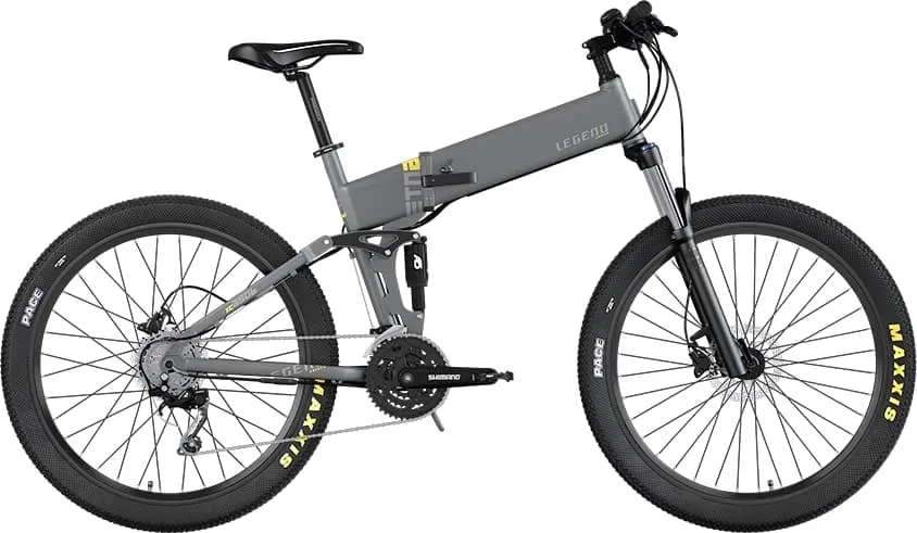 Smart Legend Etna Folding Electric Mountain Bike 250W Upgraded Battery 14ah Grey