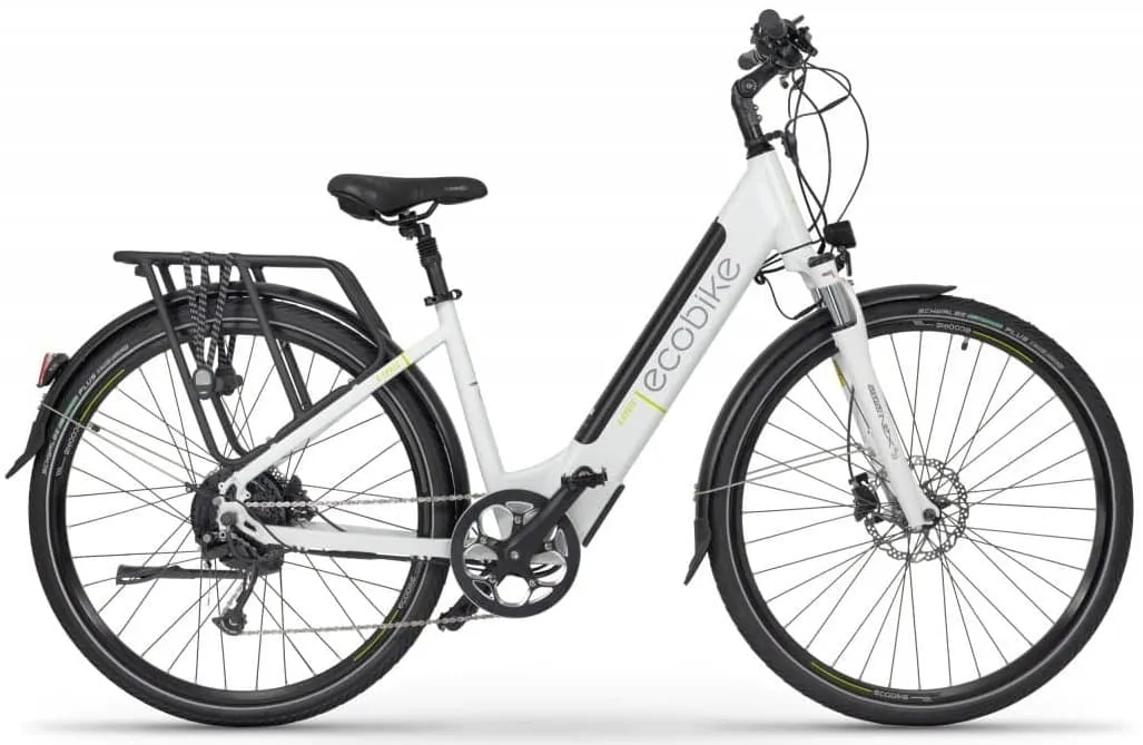 Electric Ladies Bike 28 inch with front suspension Ecobike X-cross White 468Wh