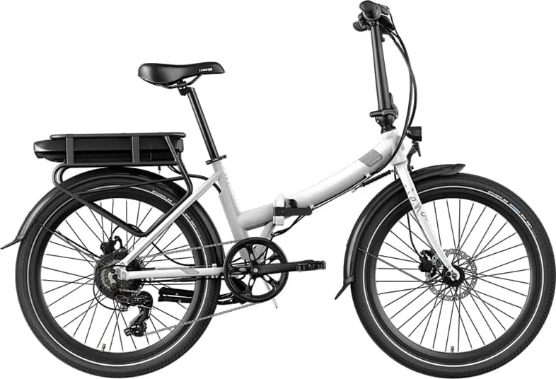 Smart 24 inch Folding Electric Bike Legend Siena Upgraded Battery 14ah White