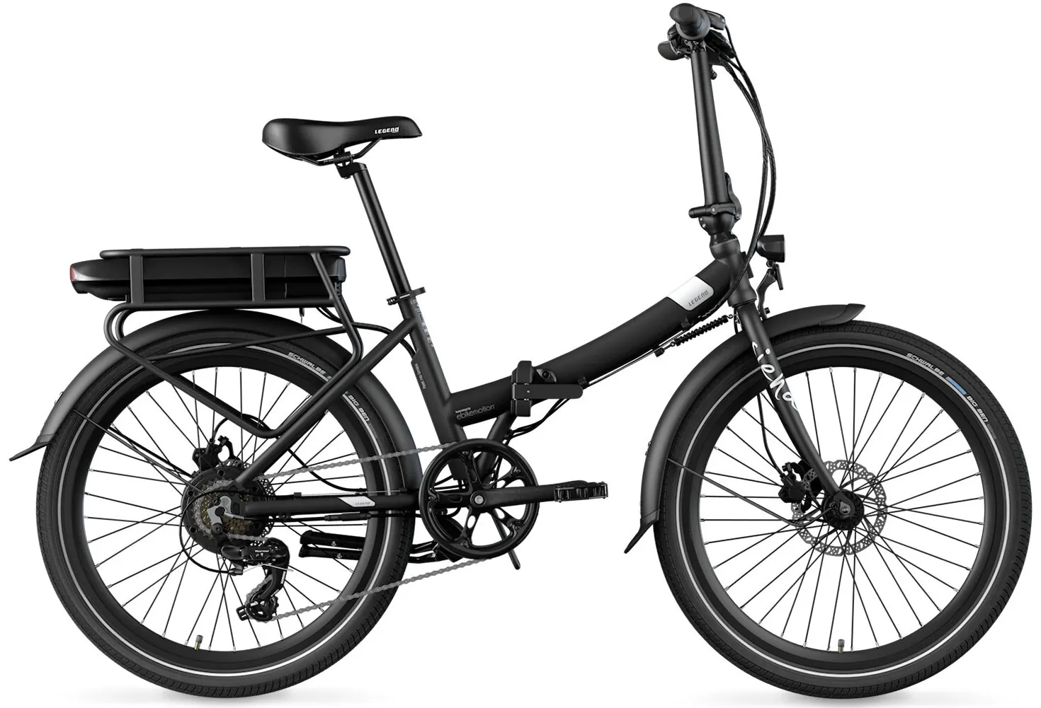 Smart 24 inch Folding Electric Bike Legend Siena Upgraded Battery Black