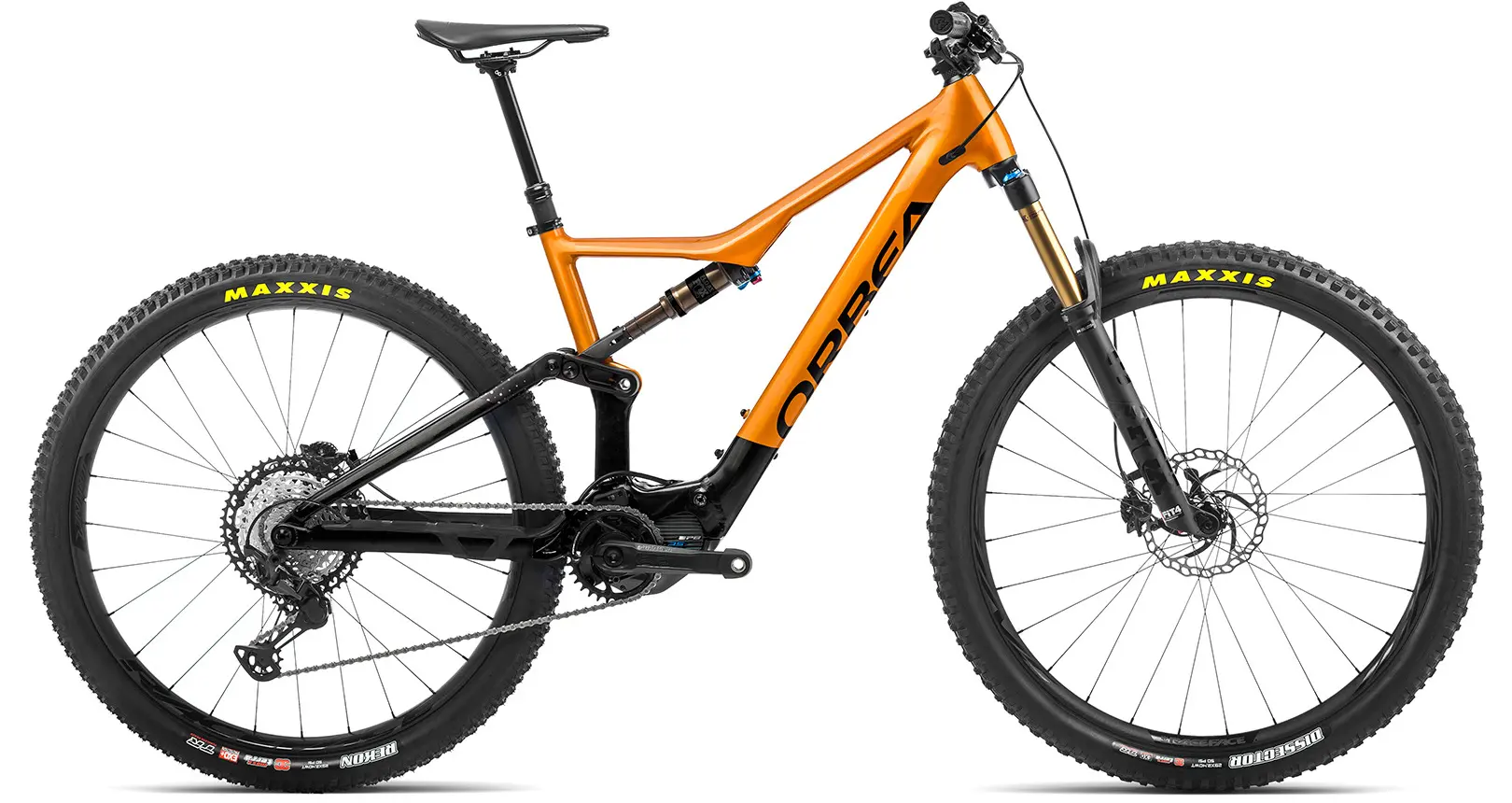 Not Available - Orbea Rise H10 Full Suspension Electric Mountain Bike Orange S