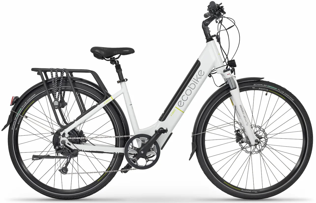 Electric Ladies Bike 28 inch with front suspension Ecobike X-cross White 468Wh