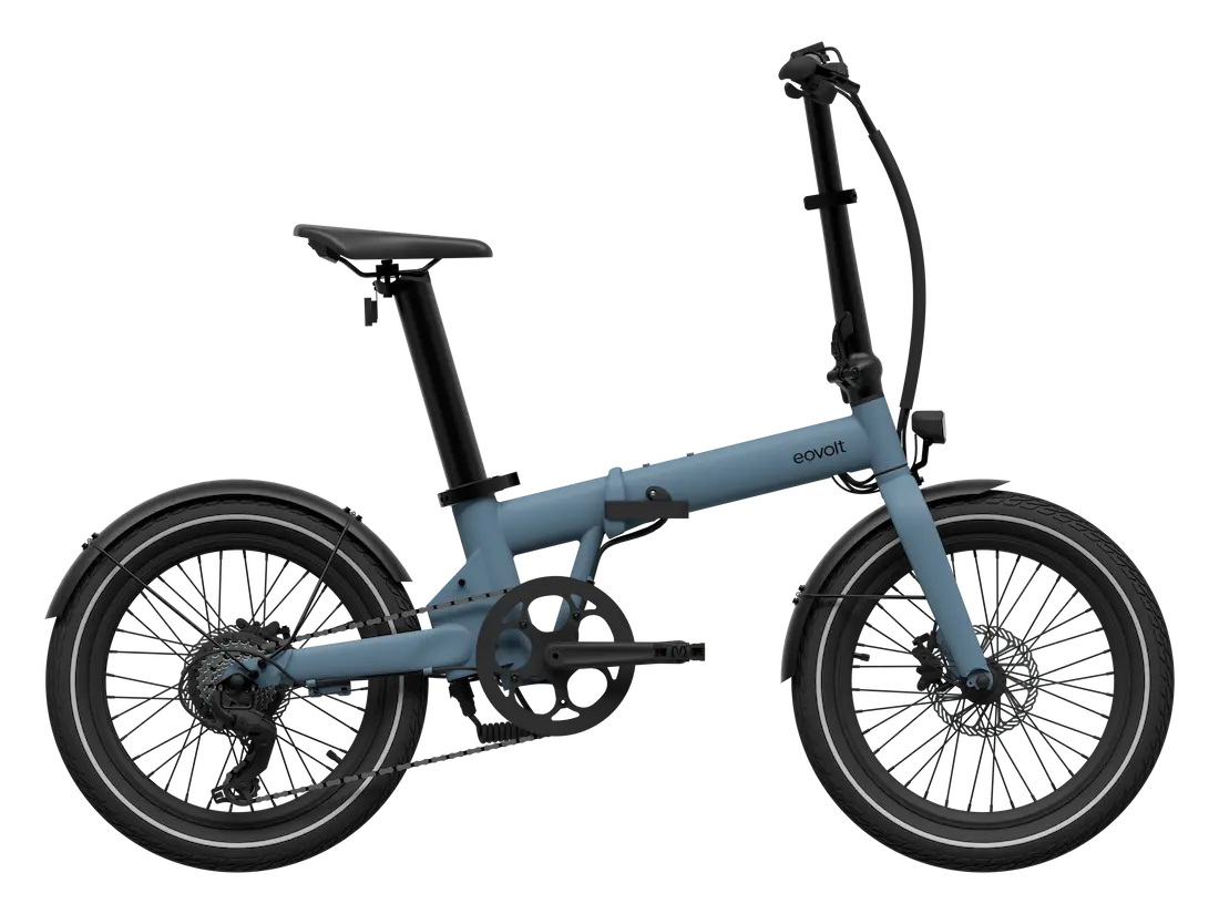 Electric Folding Bike 20 Inch lightweight Eovolt Afternoon Blue