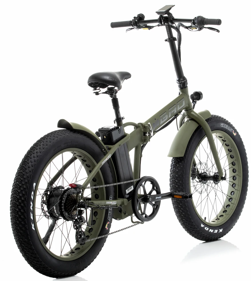 24 Inch Folding Electric Bike with fat wheels BIG BAD 250W Green