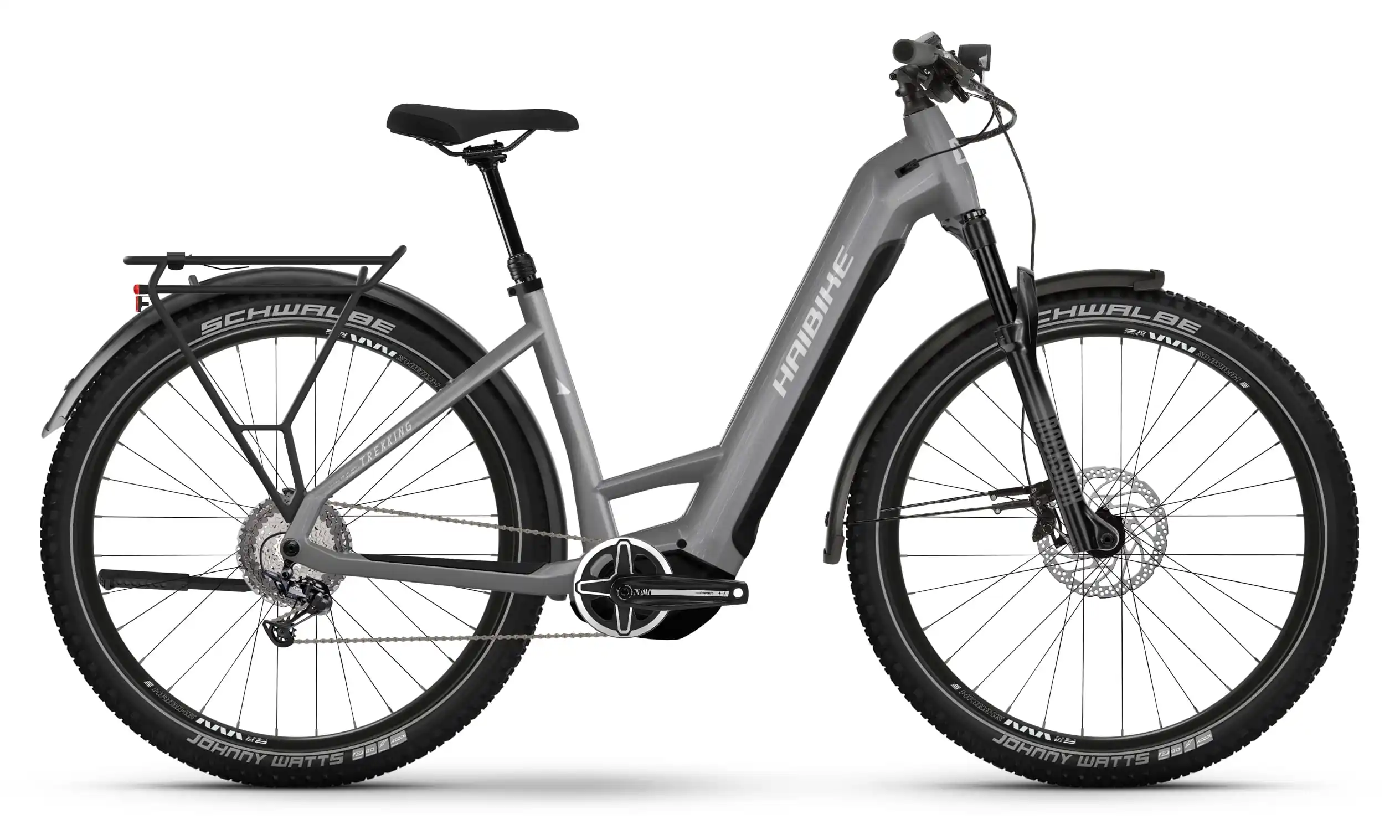 Haibike Trekking 7 Hybrid Electric Bike Low Step Through 27.5 Inch Grey 38cm