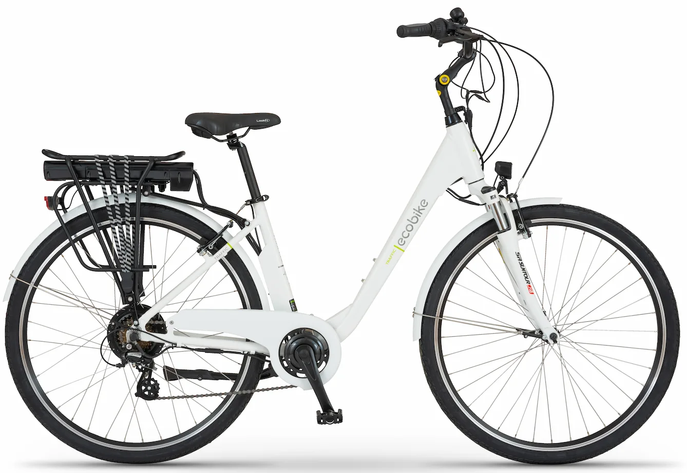 Ladies electric city bike 28 Inch Ecobike Trafik White 374Wh