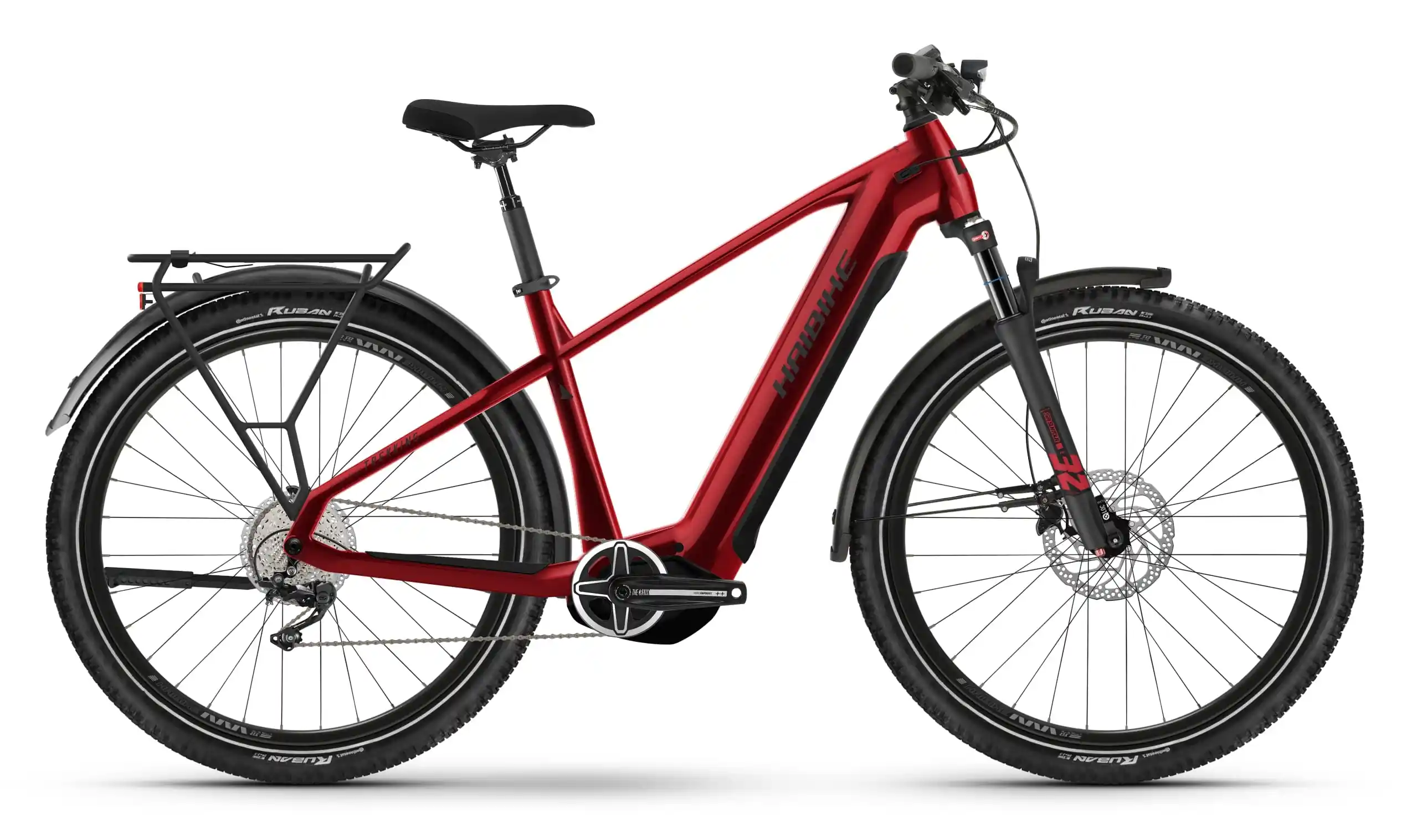 Haibike Trekking 5 Hybrid Electric Bike Mens 27.5 Inch Red 55cm