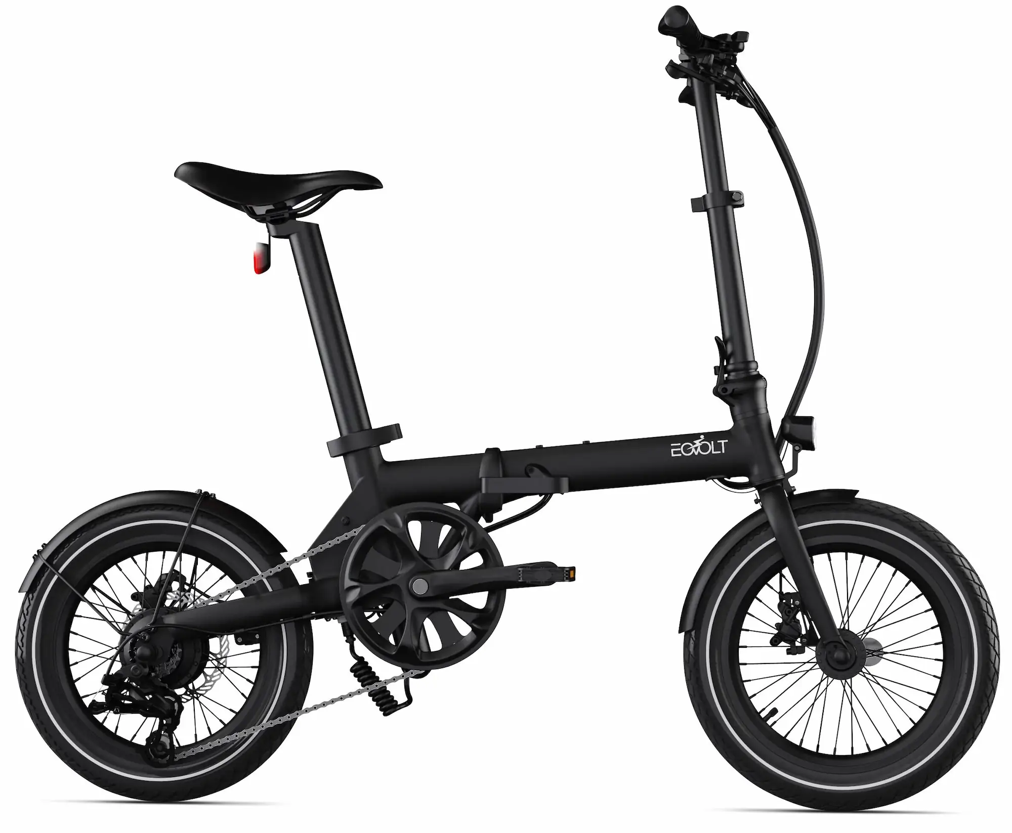 Electric Folding Bike 16 Inch lightweight 14kg Eovolt Morning Black