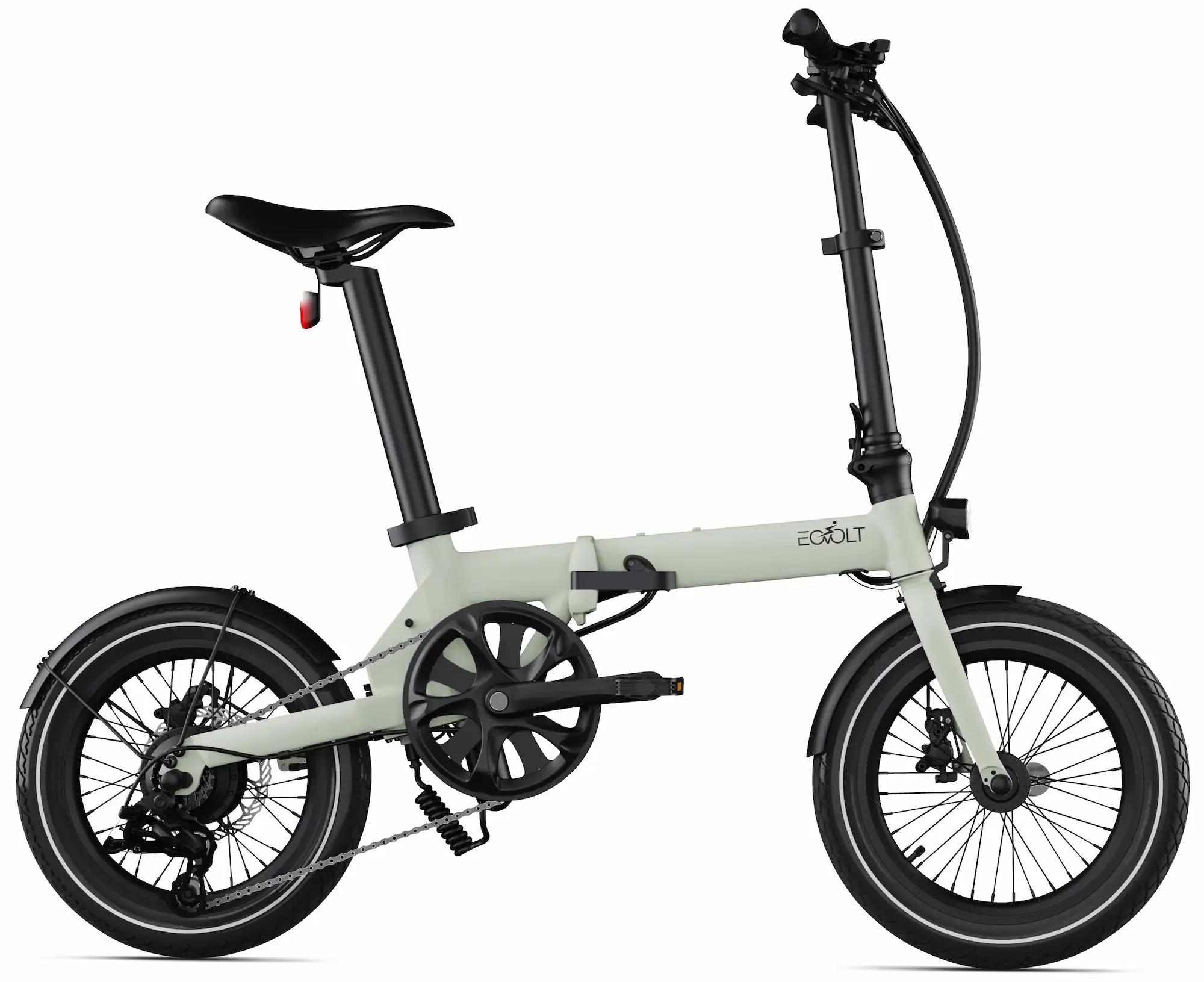 Electric Folding Bike 16 Inch lightweight 14kg Eovolt Morning Green