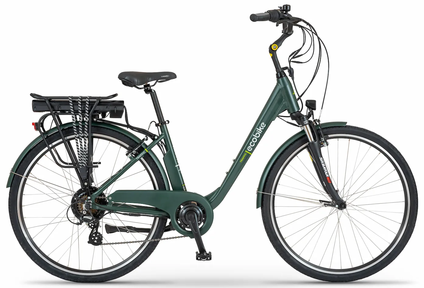 Ladies electric city bike 28 Inch Ecobike Trafik Green 468Wh