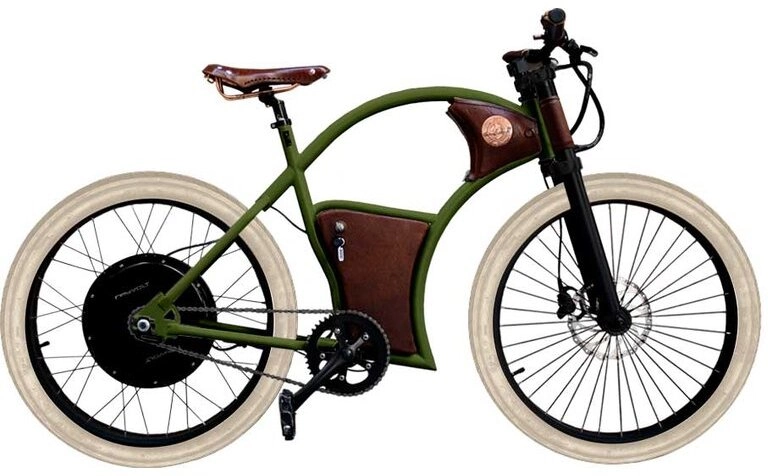 Retro Electric Cruiser Bike Rayvolt Torino Green 1000Wh 45km/h
