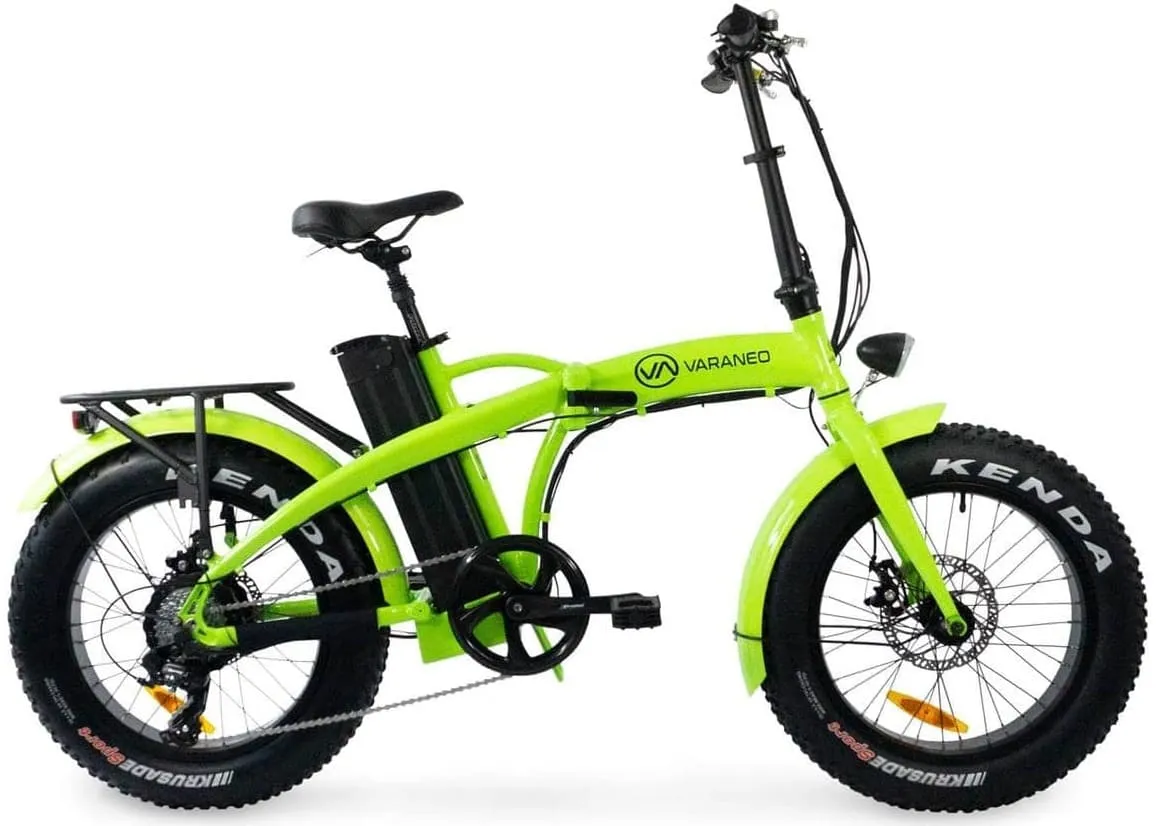Electric Folding Bike Fat tyre Varaneo Dinky Bright green