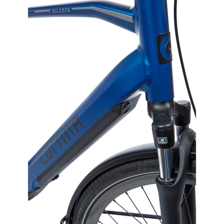 Trekking E Bike Mens 28 Inch Mid Drive Belt Drive E-S Pro Blue