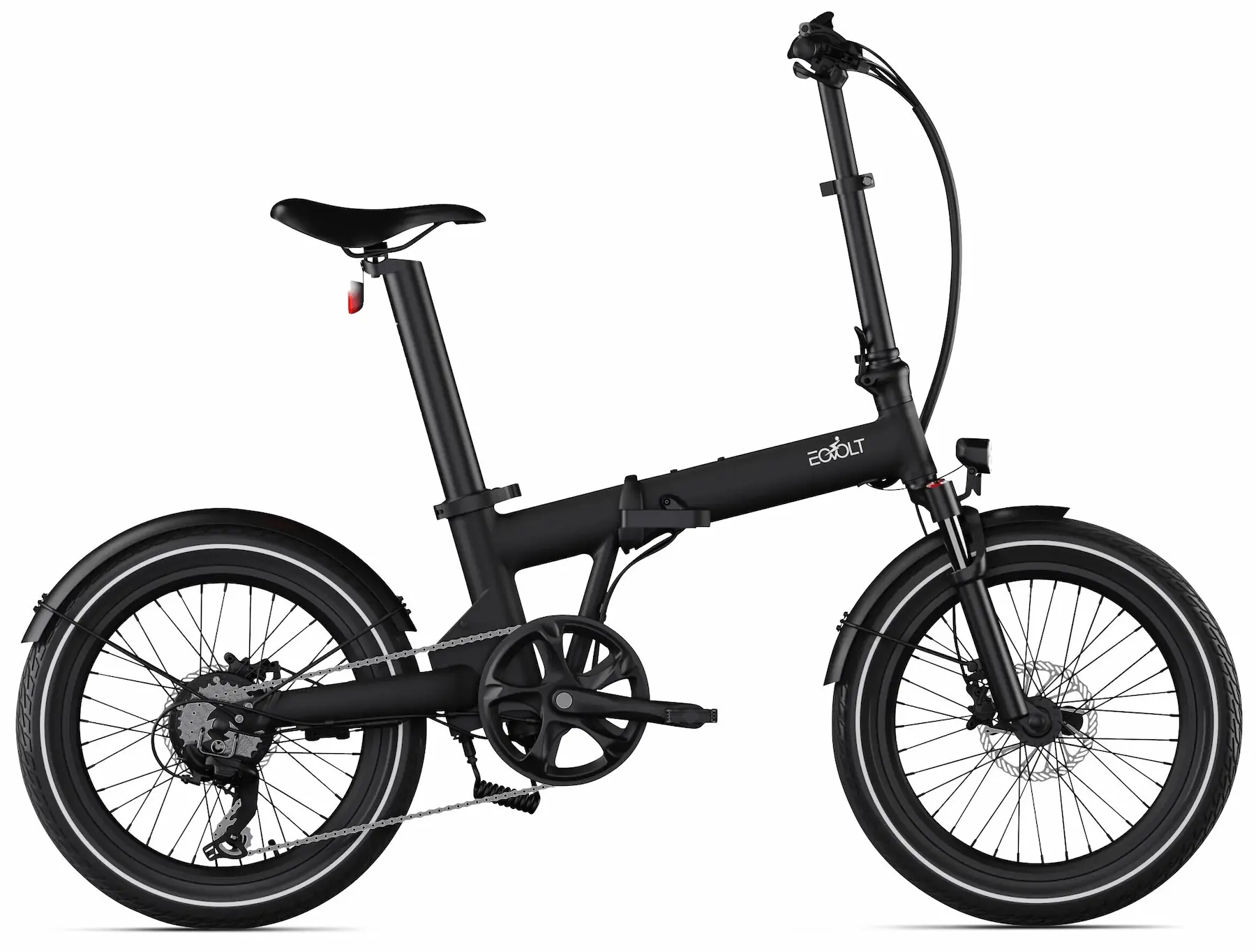Electric Folding Bike 20 Inch lightweight suspension Eovolt Afternoon Black