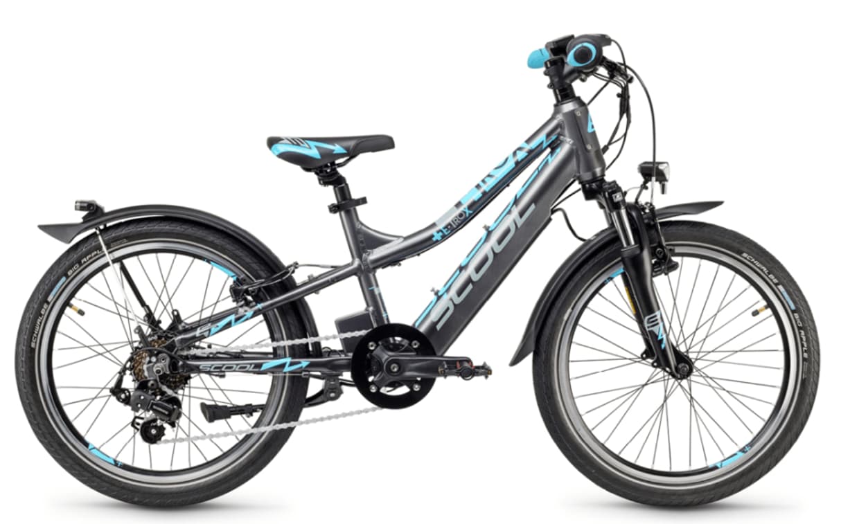 Kids Electric Bike S'cool e-troX 20" 7S Shimano Grey
