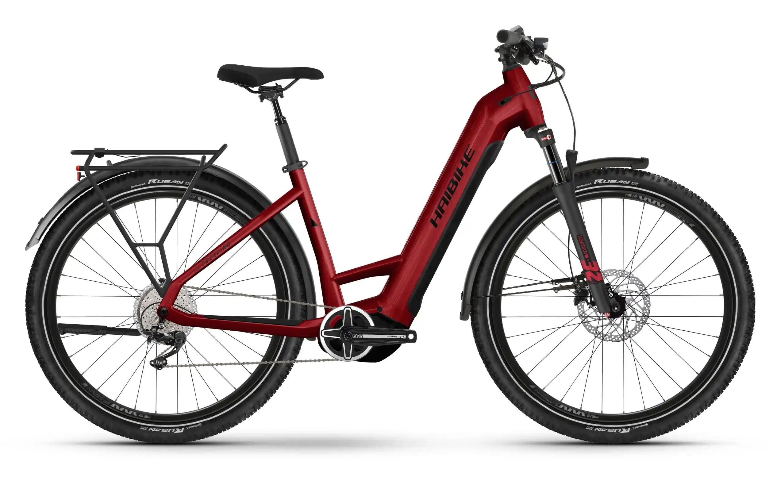 Haibike Trekking 5 Hybrid Electric Bike Low Step Through 27.5 Inch Red 38cm
