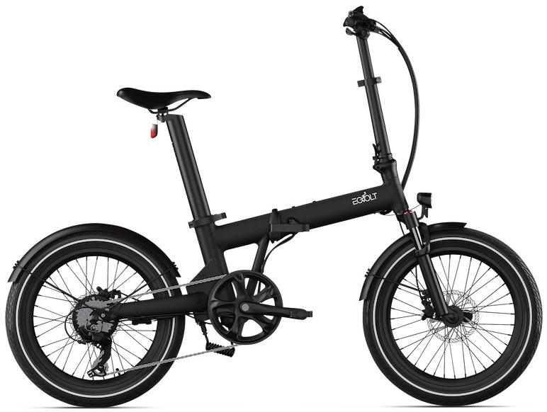 Electric Folding Bike 20 Inch lightweight suspension Eovolt Afternoon Black