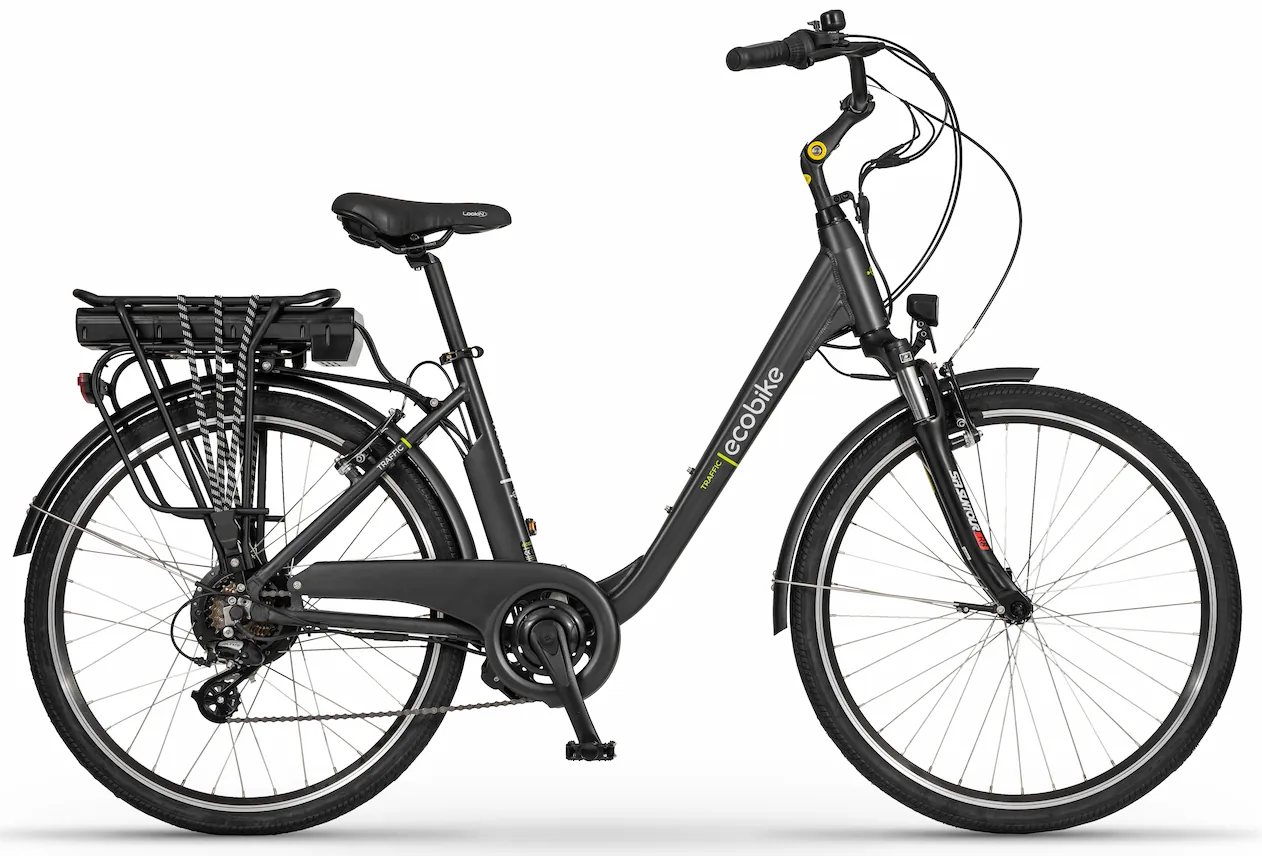 Ladies electric city bike 28 Inch Ecobike Trafik Dark Black 576Wh