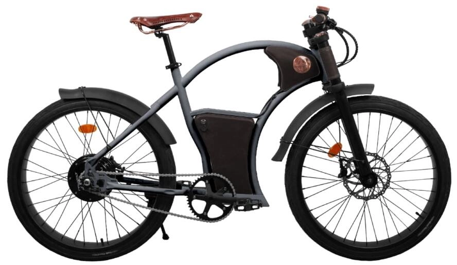 Retro Electric Cruiser Bike Rayvolt Torino Black 1000Wh 25km/h