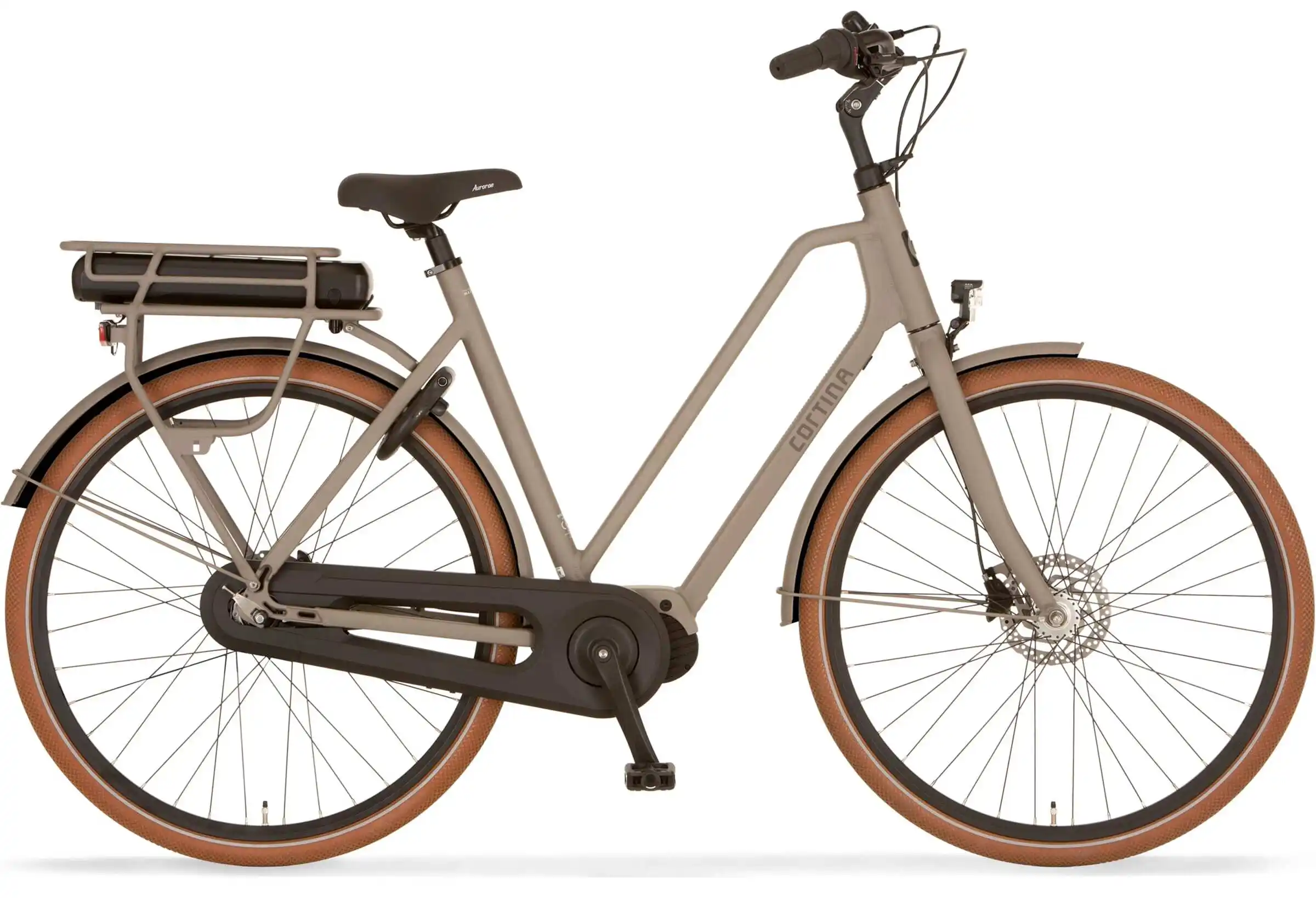 Not Available - City Electric Bike Ladies Mid Drive 28 Inch Cortina E-Foss 600Wh Brown 57cm