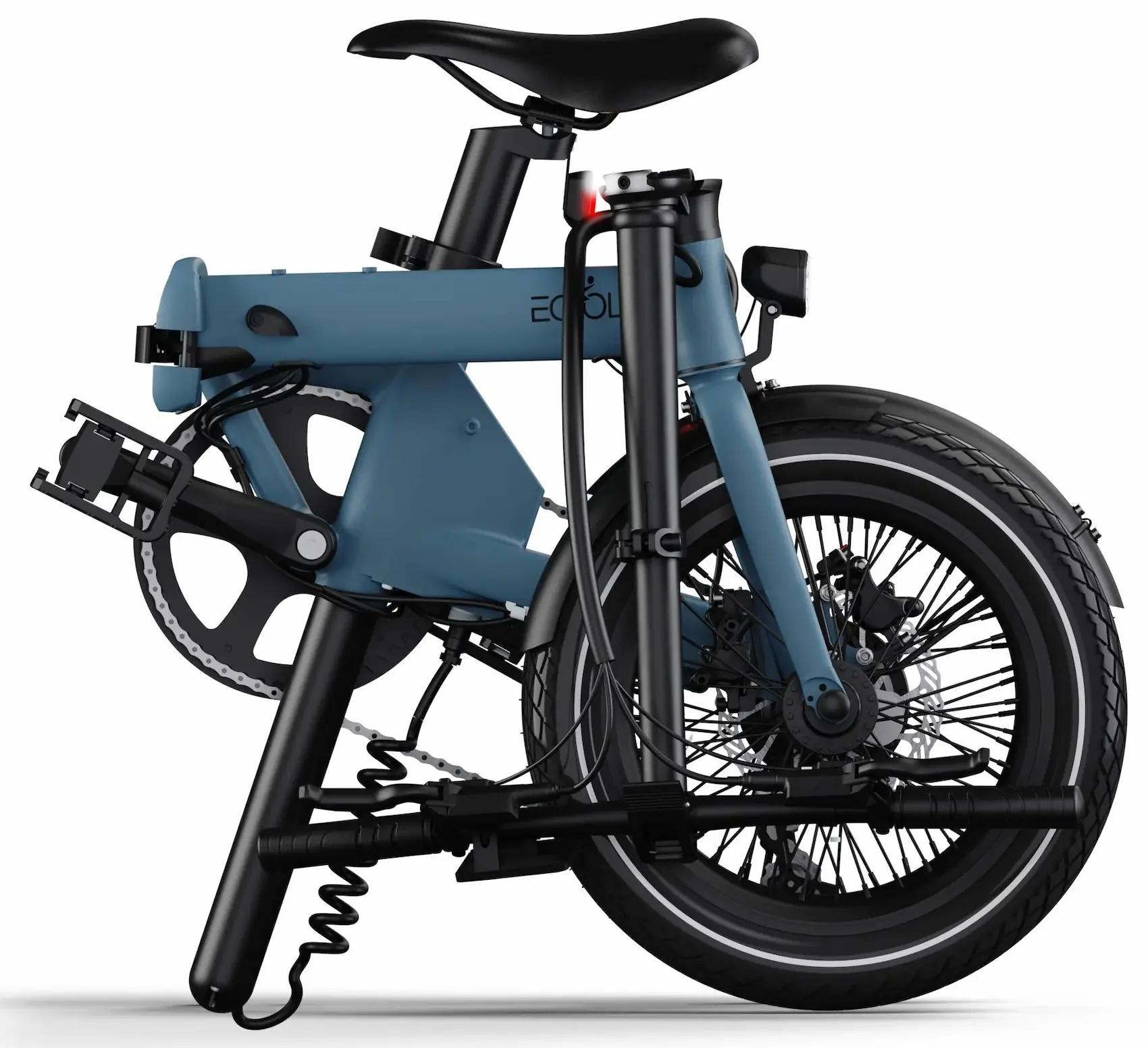 Electric Folding Bike 16 Inch lightweight 14kg Eovolt Morning Blue