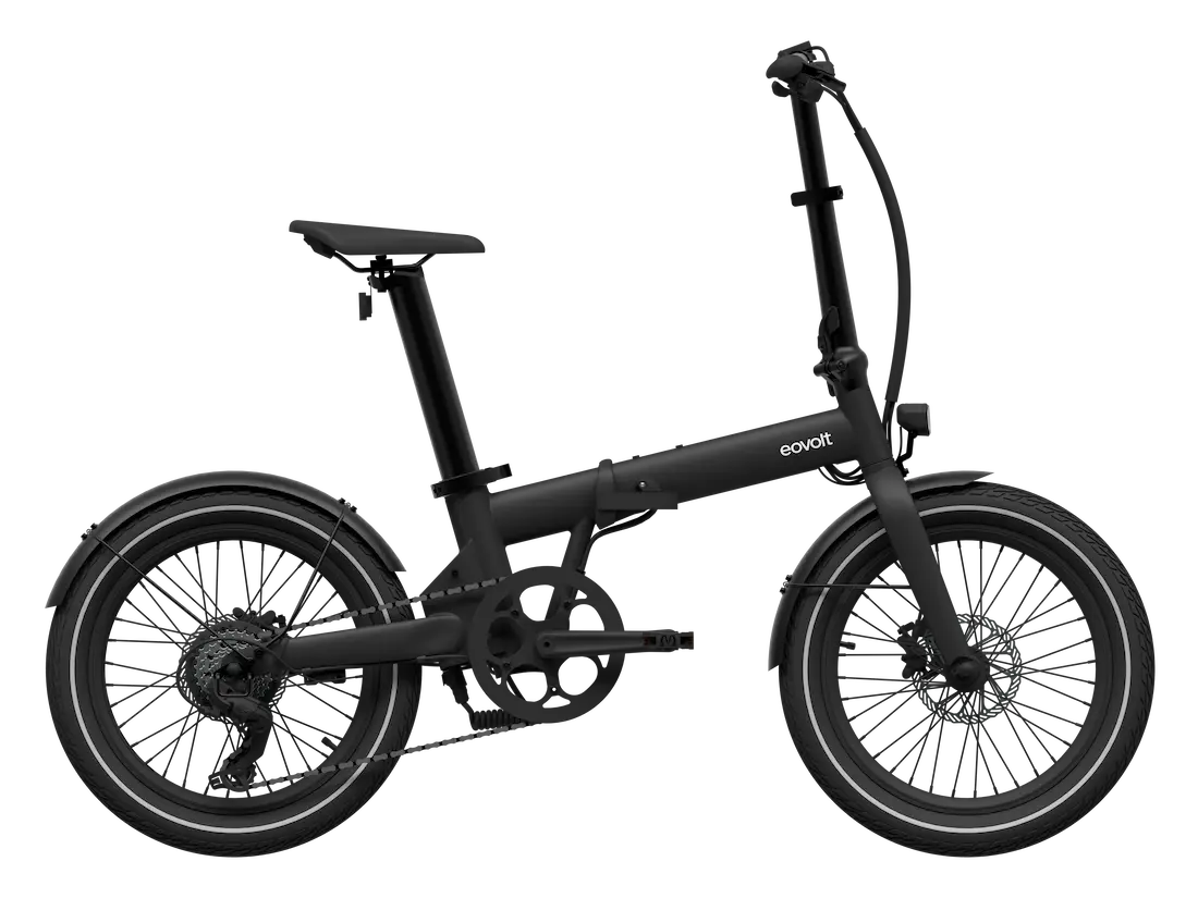 Electric Folding Bike 20 Inch lightweight Eovolt Afternoon Black