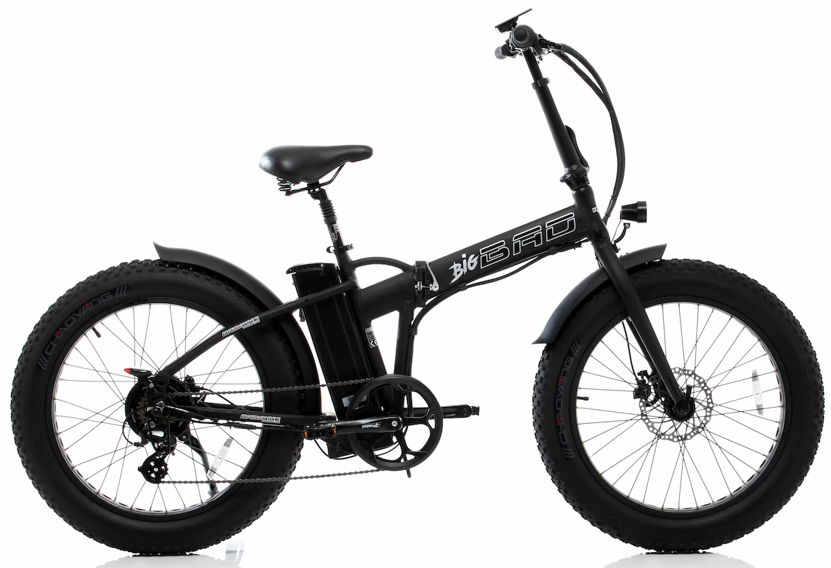 24 Inch Folding Electric Bike with fat wheels BIG BAD 250W Black