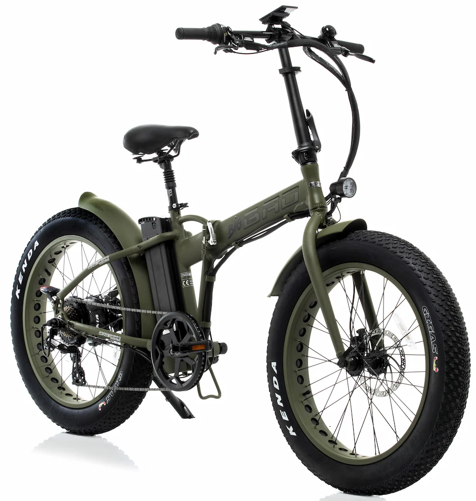 24 Inch Folding Electric Bike with fat wheels BIG BAD 250W Green