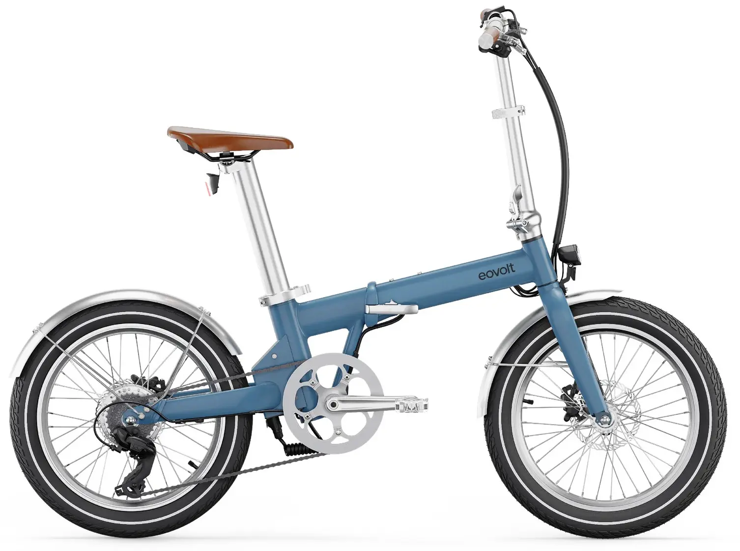 Electric Folding Bike 20 Inch Eovolt Afternoon Vintage Blue
