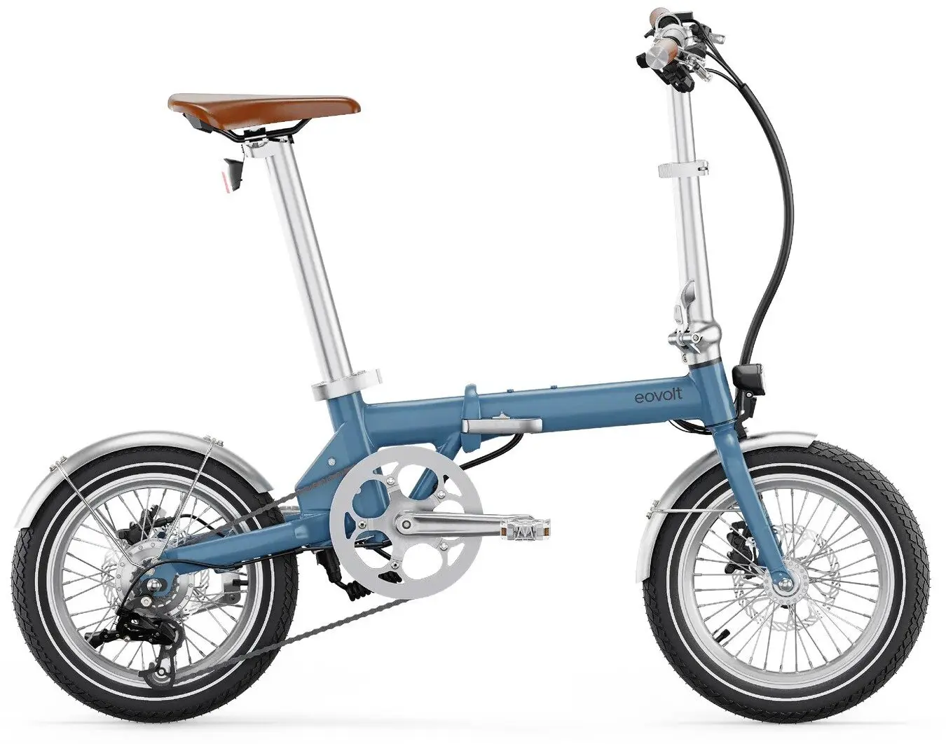 Electric Folding Bike 16 Inch Lightweight Eovolt Morning Vintage Blue