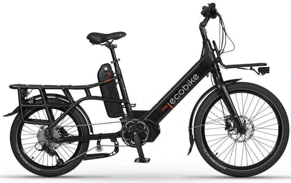 Electric Cargo Bike Mid drive 24 Inch Ecobike Black 672Wh